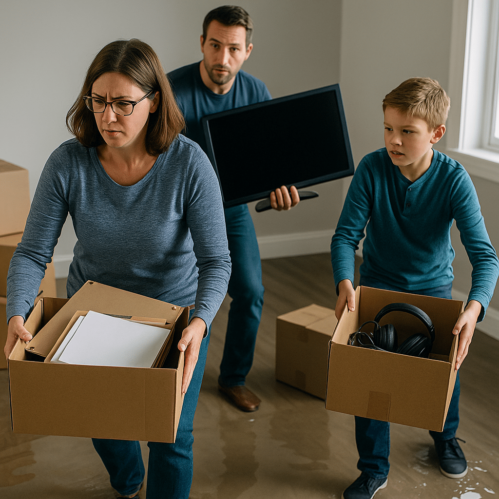 Moving important items during a flood