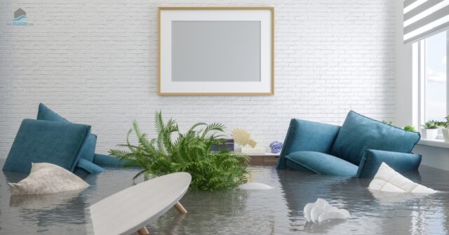 Professionals from a flood damage cleanup company restoring a flooded Utah home