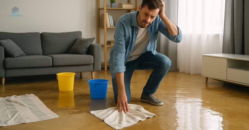 Homeowner facing indoor flood damage