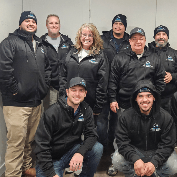 Certified mold remediation technician using professional air scrubber